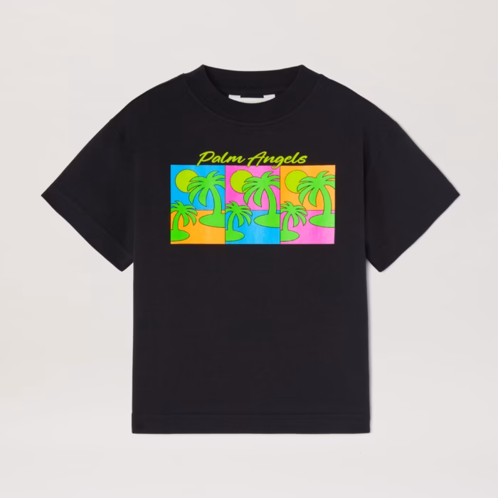 PA TRIPLE POP PALMS REG. TEE BLACK GREEN