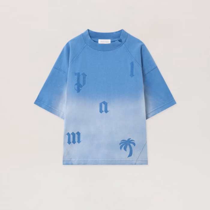 Washed Gradient Letters T-Shirt
