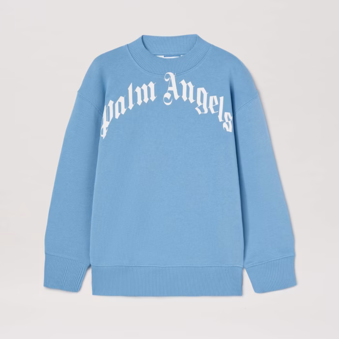 CLASSIC CURVED LOGO CREWNECK DUSTY BLUE