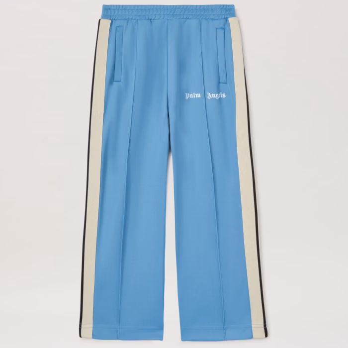PALM ANGELS TRACK PANT DUSTY BLUE OFF WH