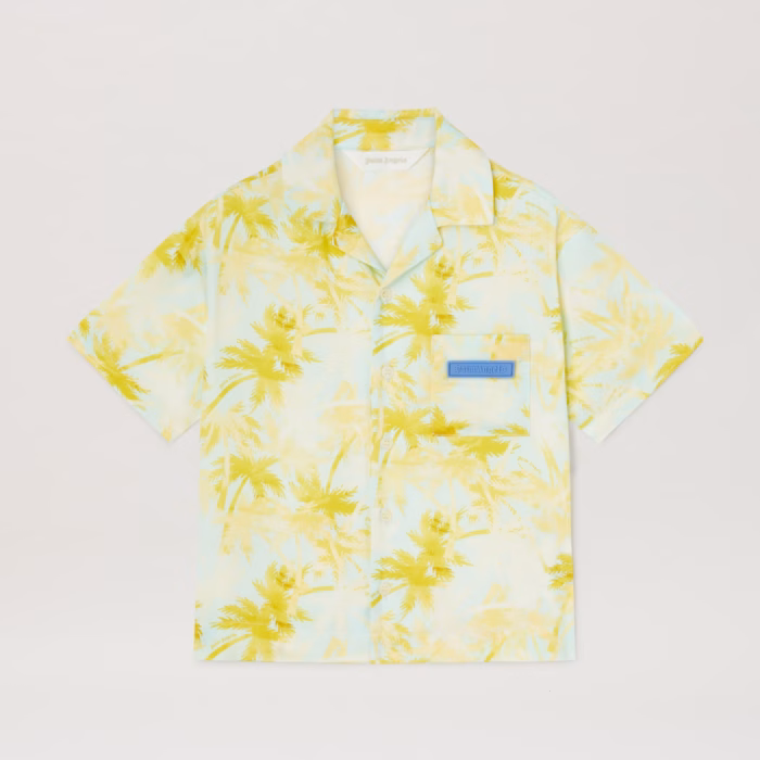 AOP PALMS BOWLING SHIRT S/S SKY BLUE -DU