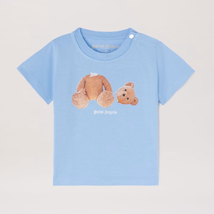 PALM ANGELS BEAR T-SHIRT LIGHT BLUE BROW