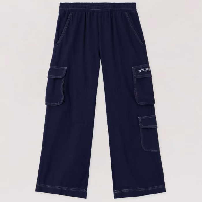 Logo Flannel Loose Cargo Pants