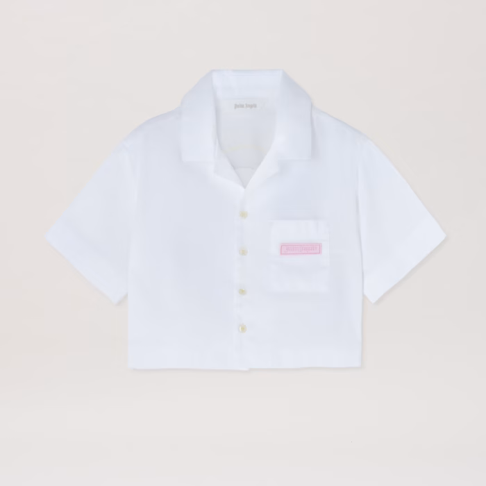 PA BEAR ANGEL CROP. S/S SHIRT WHITE - BR