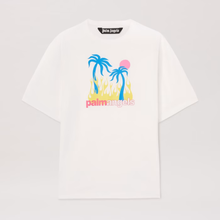 BURNING OASI SLIM TEE OFF WHITE - MULTIC