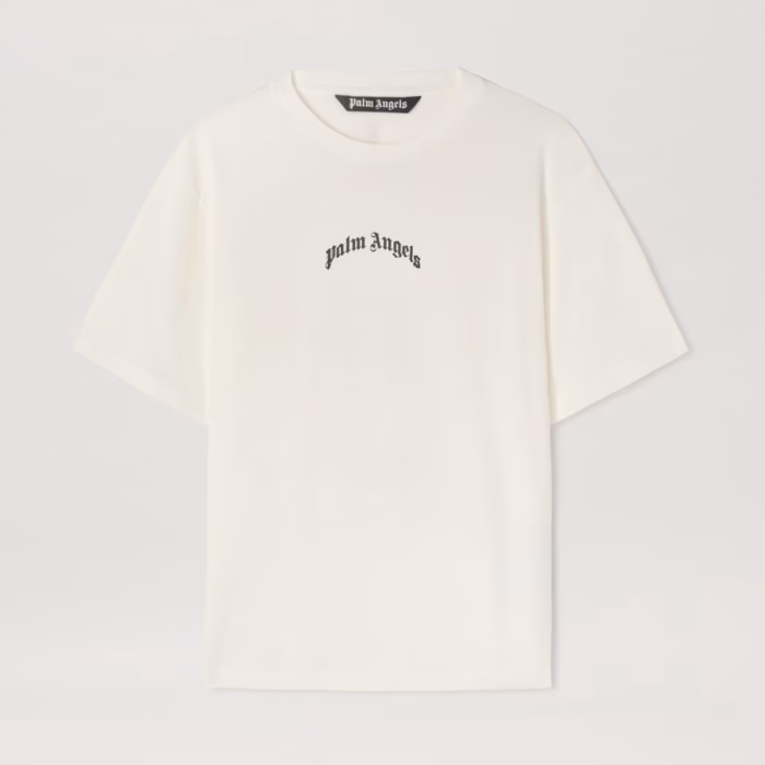 BACK CURVED LOGO SLIM TEE OFF WHITE - BL