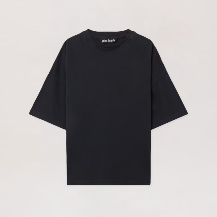 Curved Logo Loose Collar T-Shirt
