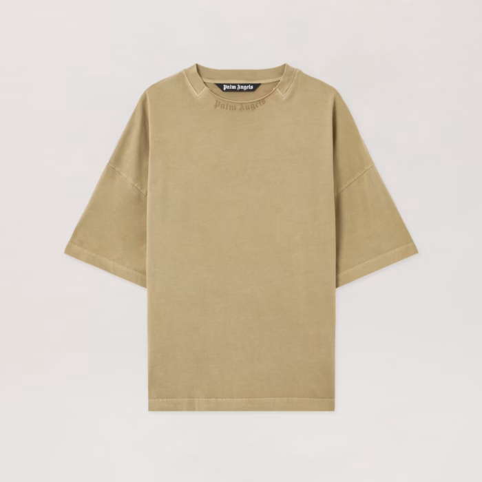 Curved Logo Loose Collar T-Shirt