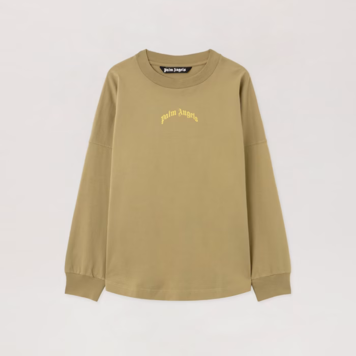 Curved Logo Long Sleeve T-Shirt