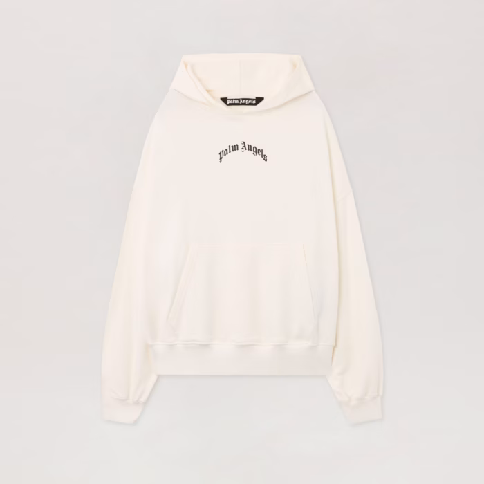 Back Curved Logo Loose Hoodie