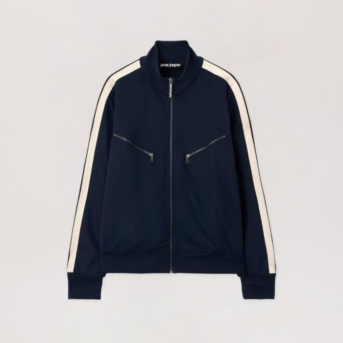 Curved Logo Zip-Up Track Jacket