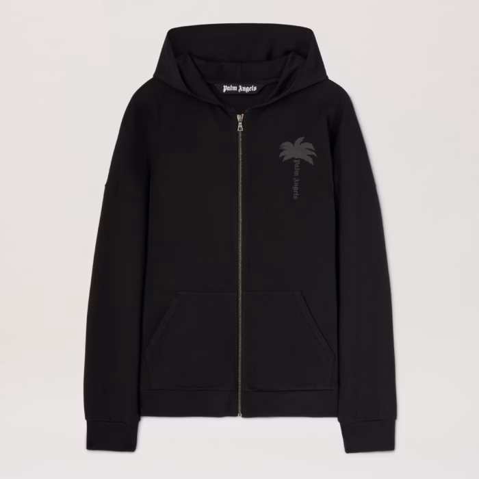 PALMS ZIPPED HOODY VINTAGE BLACK - VINTA