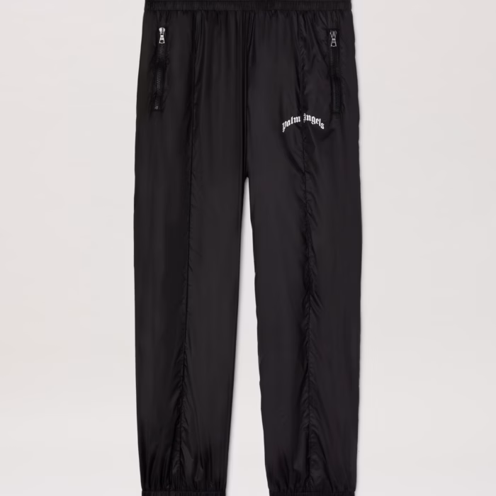 CURVED LOGO NYLON TRACK PANTS BLACK - GR