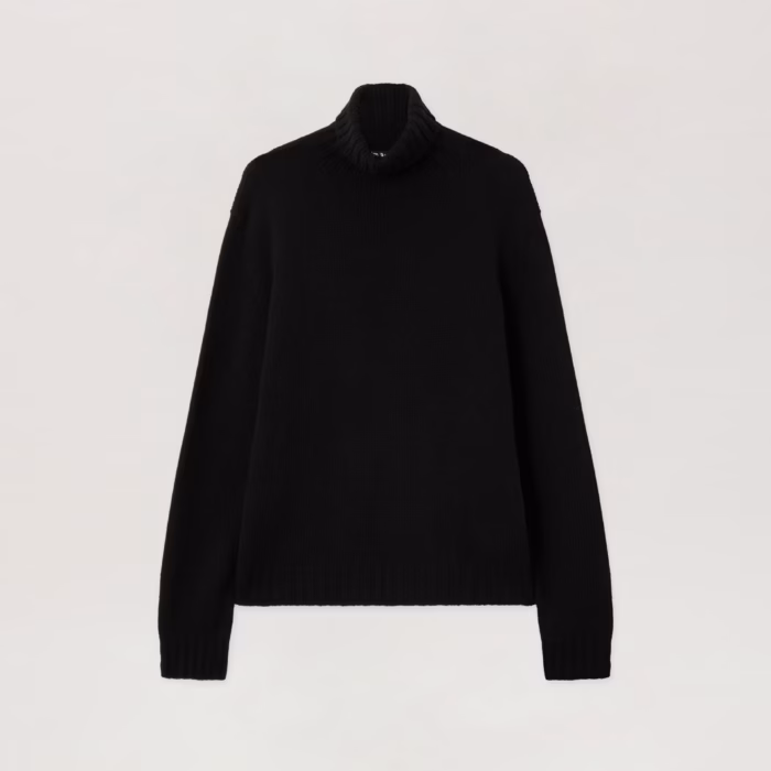 Curved Logo Tneck Sweater