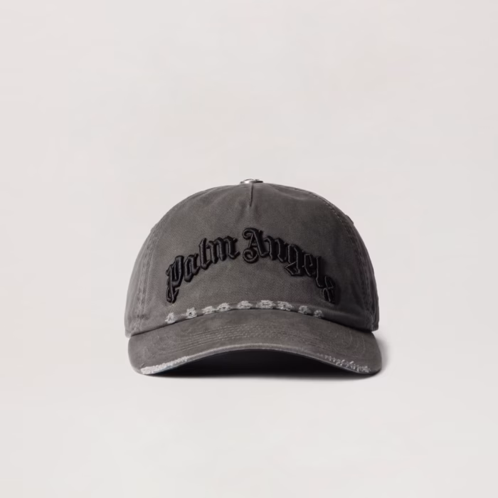 Curved Logo Distressed Cap