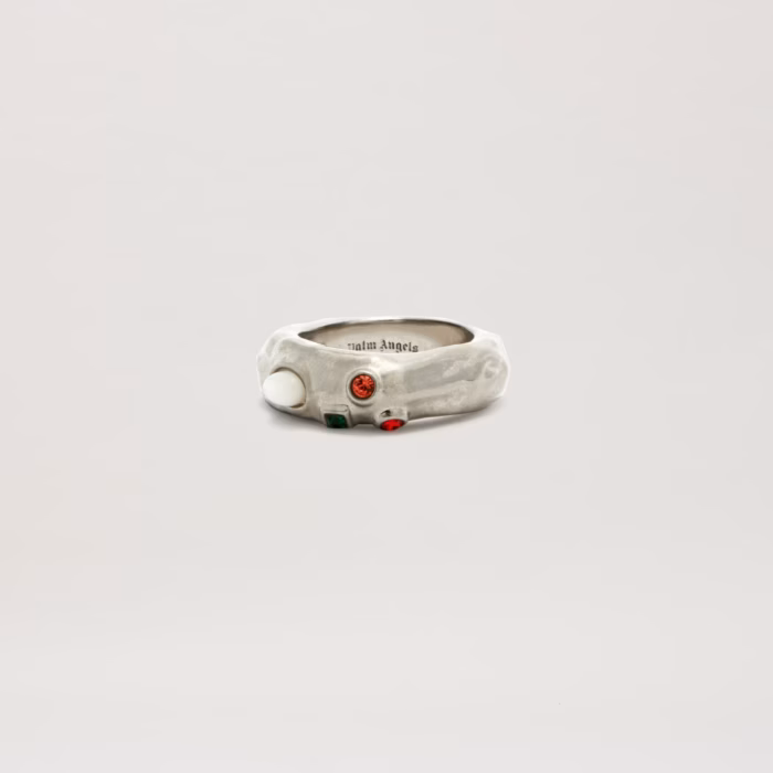OVAL MELTED STRASS RING SILVER - MULTICO