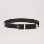 LEATHER STUDS LOGO PA BELT