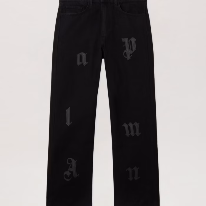 Logo Patch Straight Jeans