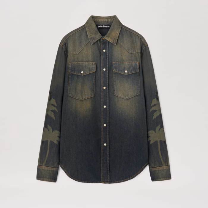 LASER PALMS DENIM SHIRT