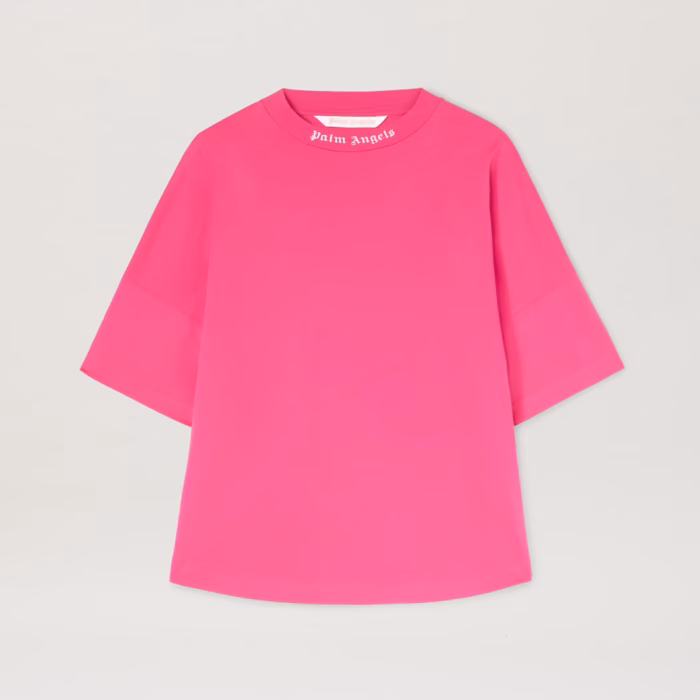 BACK CURVED LOGO LOOSE TEE FUCHSIA - SOF