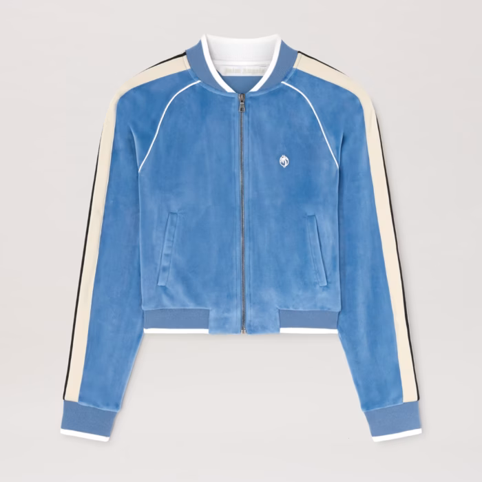 OVAL PALM CHENILLE TRACK JKT LIGHT BLUE