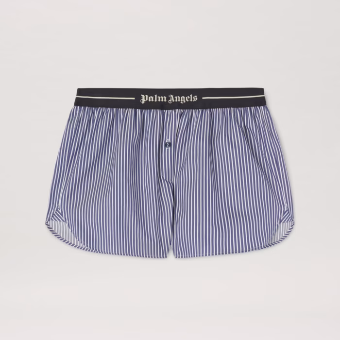 CLASSIC LOGO STRIPED SHORTS NAVY BLUE -