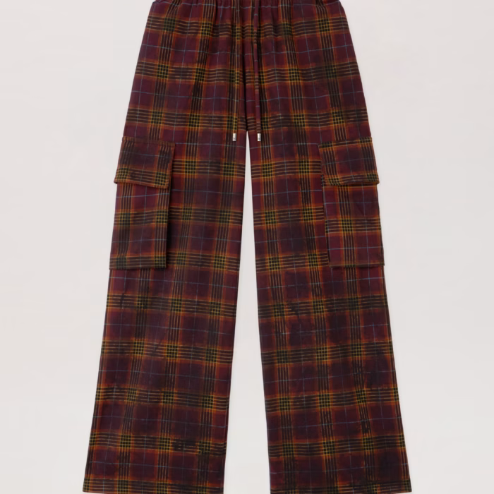 Overdyed Check Cargo Pants