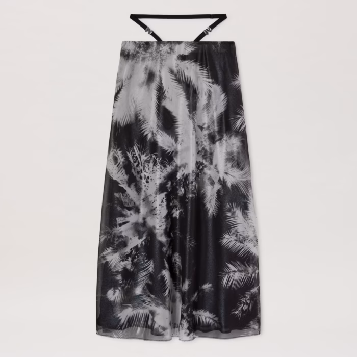 BLACK BLUEPRINT PALMS SKIRT BLACK - OFF