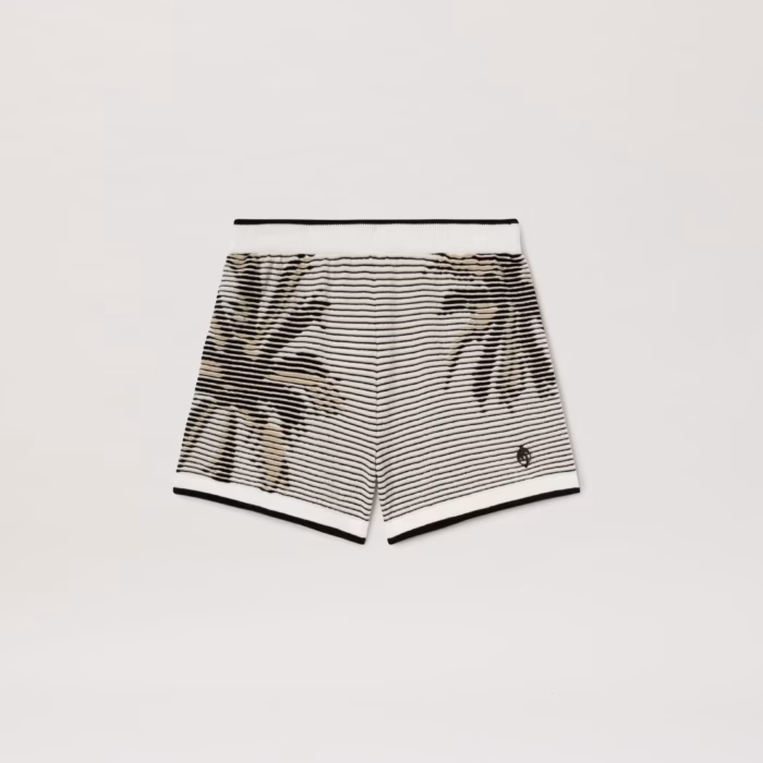 PALMS JACQUARD KNIT SHORTS OFF WHITE - B