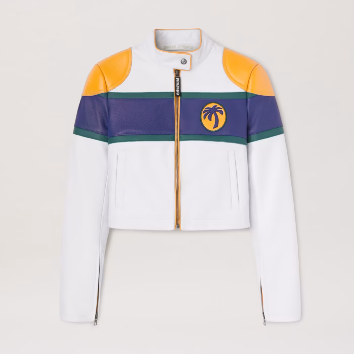 CB CLASSIC LOGO LEATHER BIKER OFF WHITE