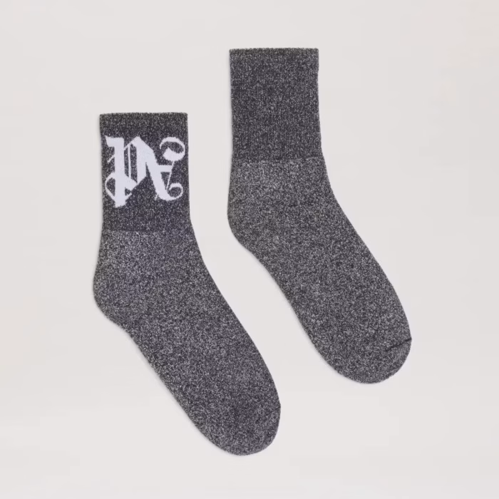 MONOGRAM LUREX SHORT SOCKS