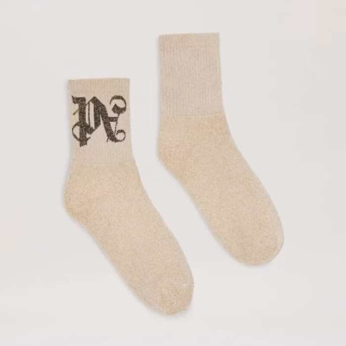 MONOGRAM LUREX SHORT SOCKS