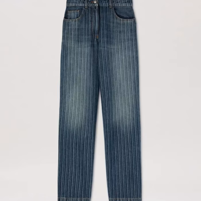 LASER PINSTRIPE LOOSE DNM PNT LIGHT BLUE